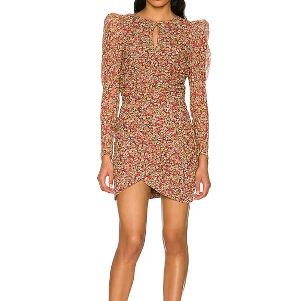 Bardot Long Sleeve Puff Sleeve Dress
